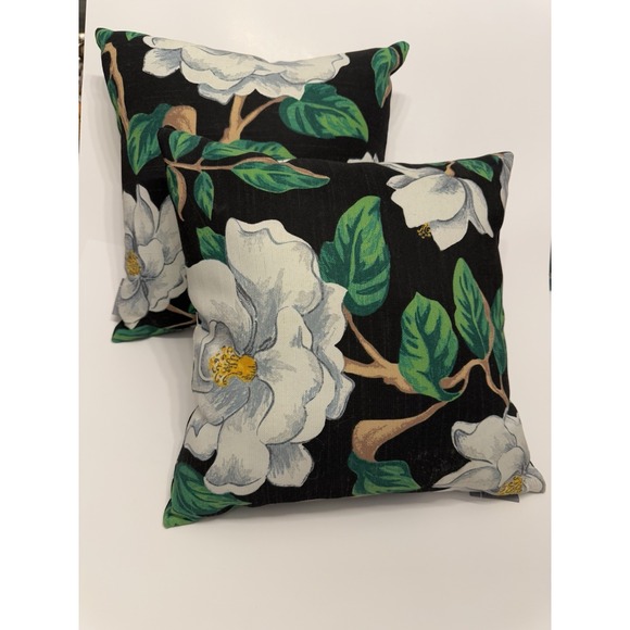 Pillow Perfect Other - Pillow Perfect‎ Magnolia Black Indoor Outdoor Decorative ~ Discontinued Pair